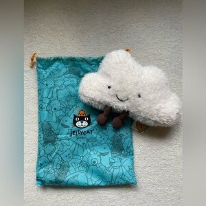 Jellycat Fluffy Cloud Plush with Teal Bag